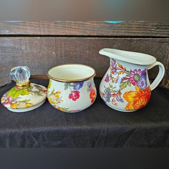 MacKenzie-Childs Other - Mackenzie Childs Flower Market White Cream and Sugar Set